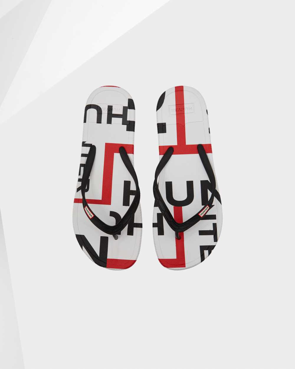 Hunter Original Exploded Logo Bade-Zehentrenner Herren - Hunter Sandalen Schwarz | Germany 769SVJPMW